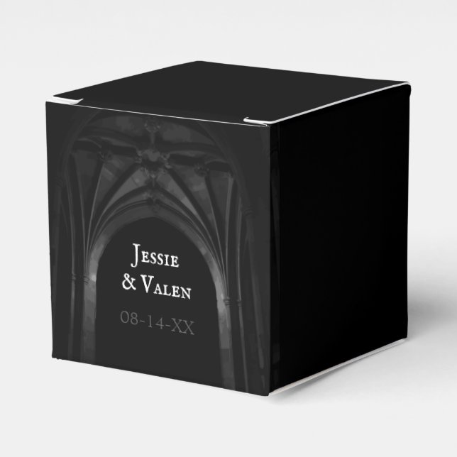 Ballotins Arc gothique Mariage élégant Noir et Blanc foncé (Verso)