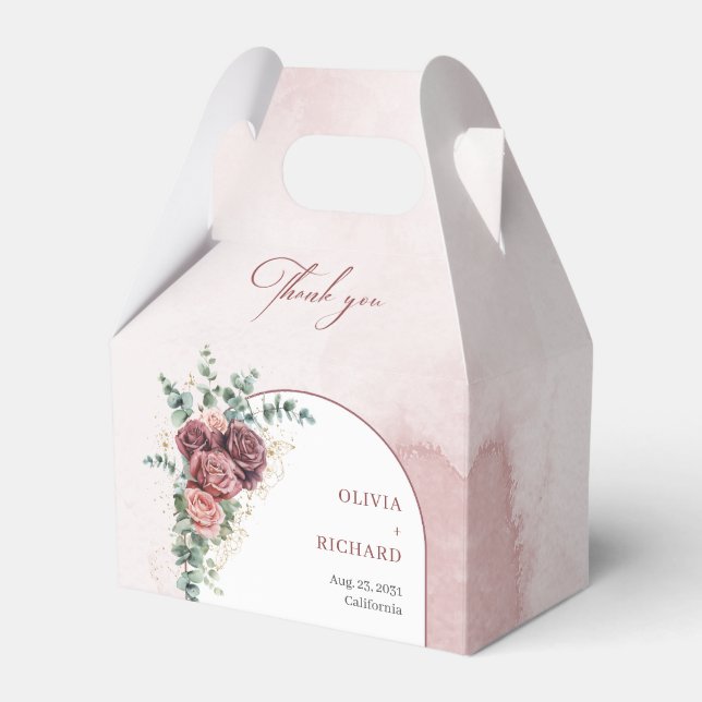 Ballotins Arche Boho marron foncé brush or rose eucalyptus (Verso)