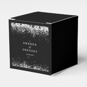 Ballotins Argent noir   Boîte de Faveur Mariage Glittering
