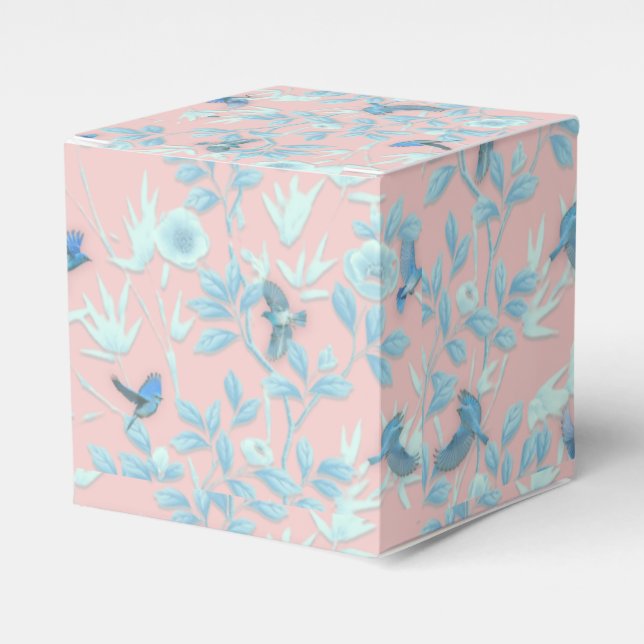 Ballotins Arrière - plan rose avec oiseaux et fleurs (Verso)