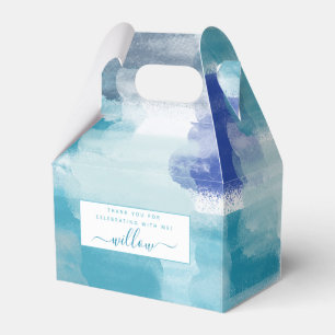 Ballotins Art abstrait aquarelle turquoise et gris moderne 