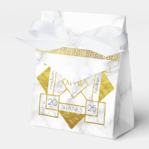 Ballotins Art Déco Amour et Merci Mariage Marble Gold Foil