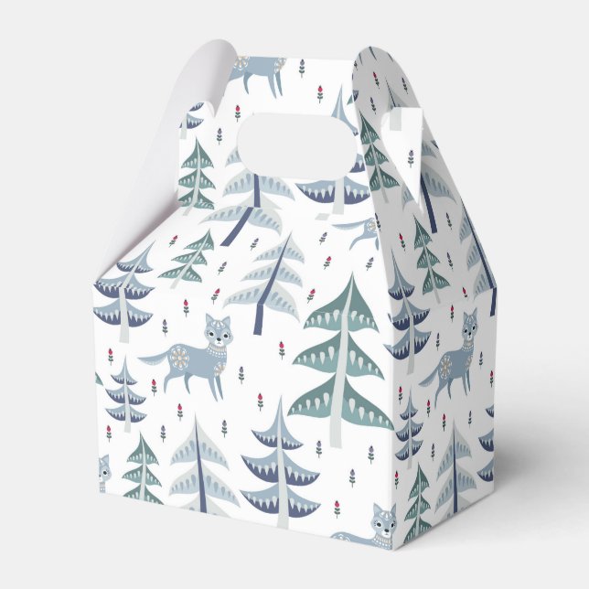 Ballotins Art populaire Renard d'hiver et arbres (Verso)