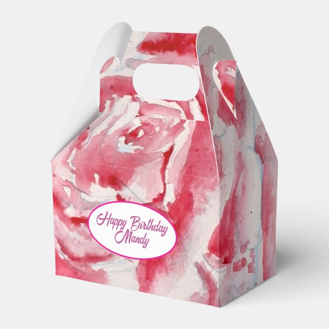 Ballotins Assiette de fête en papier à motif de fleurs de ro (Verso)