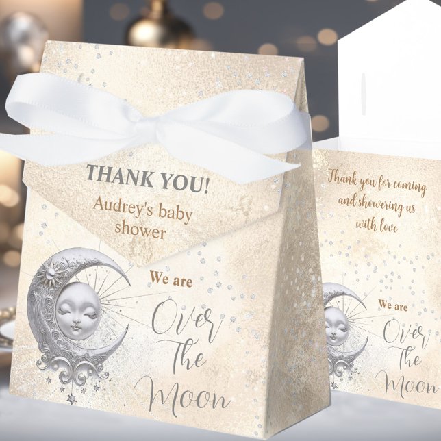 Ballotins Au-Dessus De La Lune Baby shower Neutre Ballotin T (Over The Moon Neutral Baby Shower Tent Favor Box)