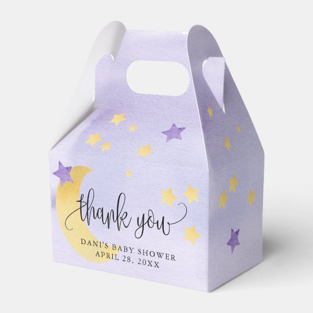 Ballotins Au-dessus de la lune, Baby shower violet étoiles d (Verso)