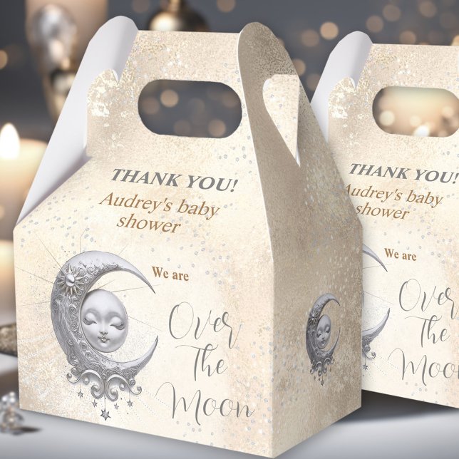 Ballotins Au-dessus de la lune Ballotin de Baby shower neutr (Over The Moon Neutral Baby Shower Favor Box)