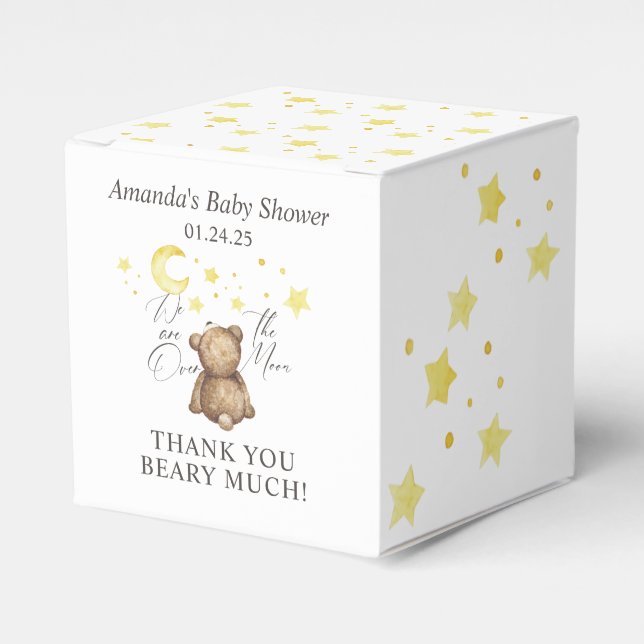 Ballotins Au-Dessus Du Baby shower Lune Teddy Bear (Verso)