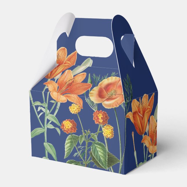 Ballotins Automne Aquarelle d'automne Orange Floral Bleu (Verso)