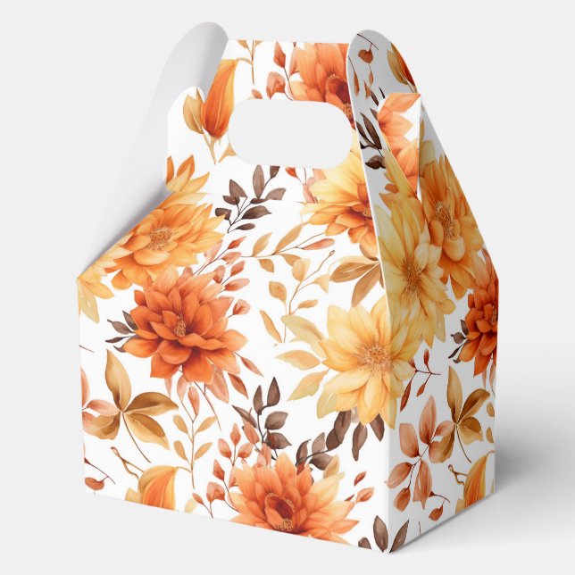 Ballotins Autumn Flowers Favor Gift Box (Recto)