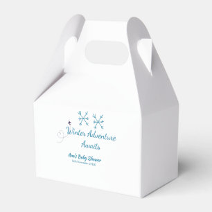 Ballotins Aventure d'hiver attend bébé fête bleu flocon de n