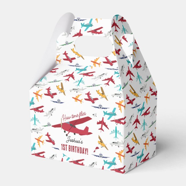 Ballotins Avion Enfants 1er anniversaire Fête heure vols (Verso)
