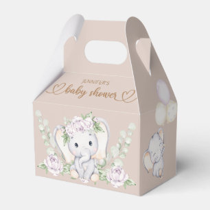 Ballotins Baby Elephant & Fleur Baby shower d'aquarelle Fav