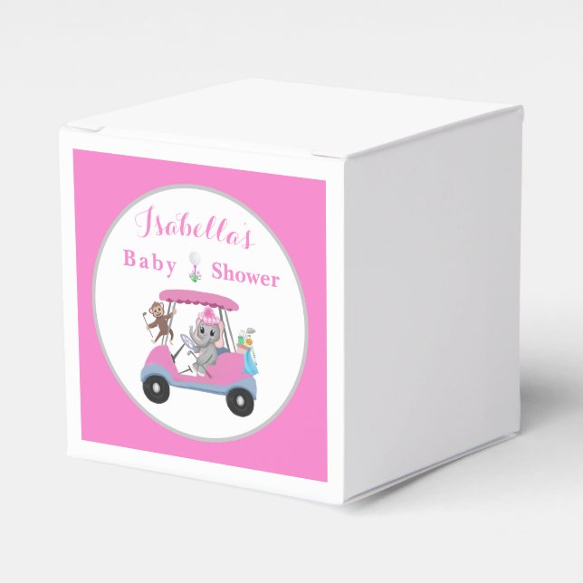 Ballotins Baby Girl Golfing Elephant & Monkey Douche (Verso)