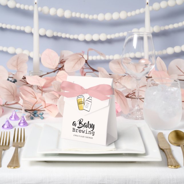 Ballotins Baby is Brewing Beer Baby Bottle Pink Baby Shower (Mariage)