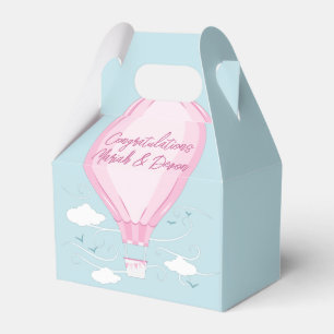 Ballotins Baby shower à ballon à air chaud rose