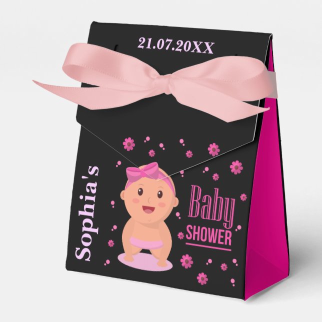 Ballotins Baby shower à rayures mignon Monogram (Verso)