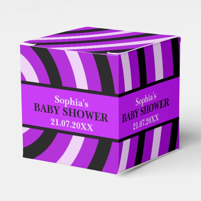 Ballotins Baby shower à rayures mignon Monogram (Verso)