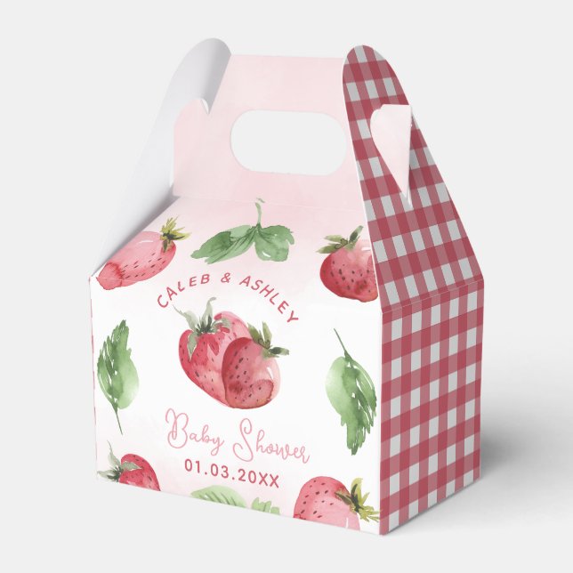 Ballotins Baby shower aux fraises roses (Verso)