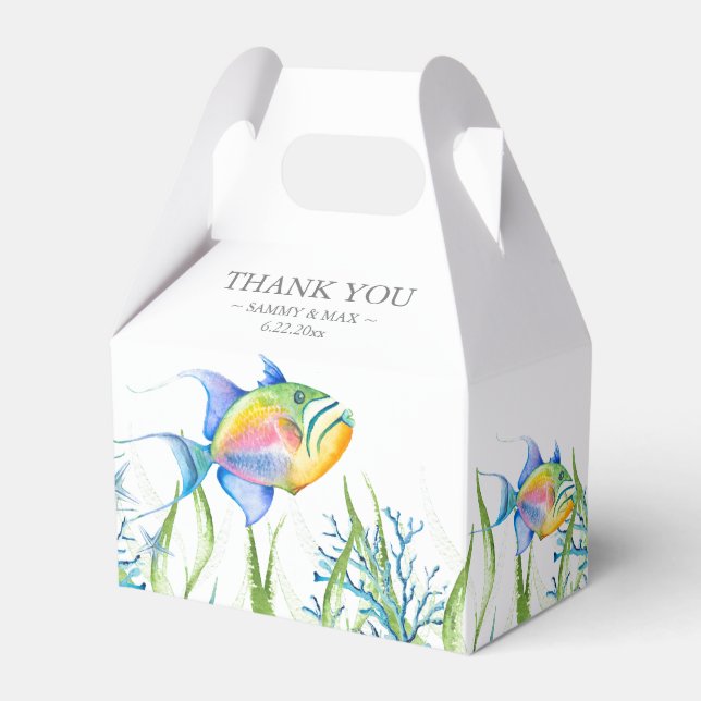 Ballotins Baby shower Ballotin Aquarelle Poisson tropical (Verso)