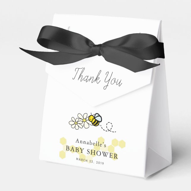 Ballotins Baby shower blanc Bee & Daisy (Verso)