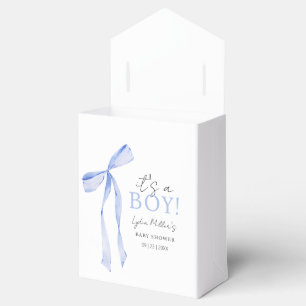 Ballotins Baby shower Bleu Bow Invitation, Baby shower garço