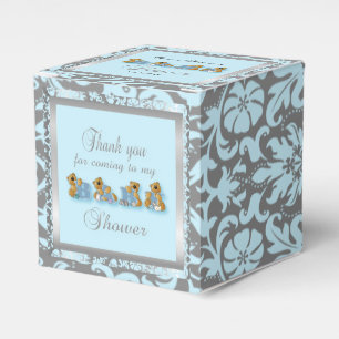 Ballotins Baby shower bleu et argenté du nounours   de