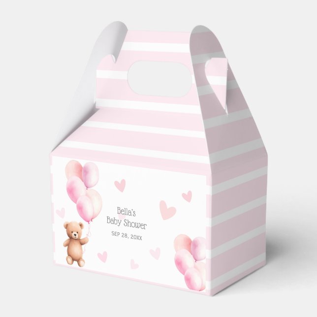 Ballotins Baby shower Blonde à ours rose mou (Verso)