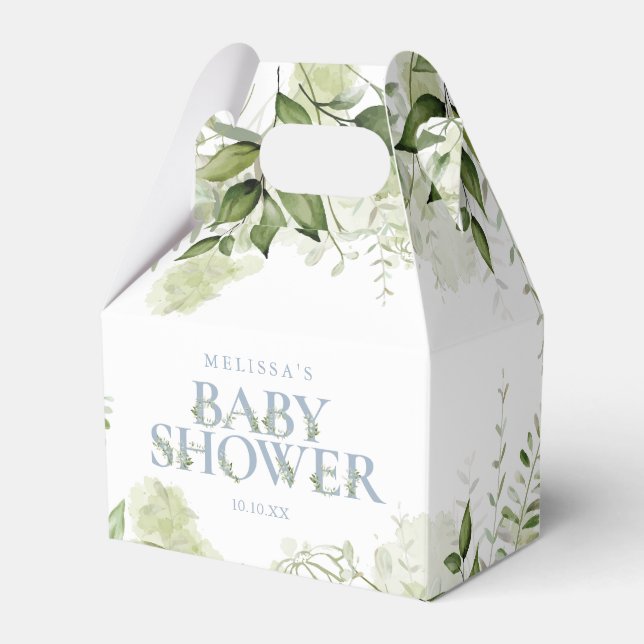 Ballotins Baby shower Botanique Dusty Bleu vert (Verso)