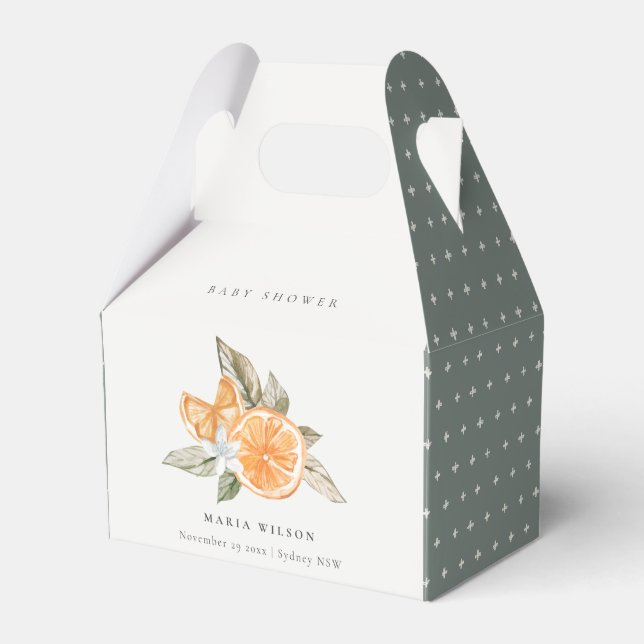 Ballotins Baby shower botanique orange minimal en feuilles (Verso)