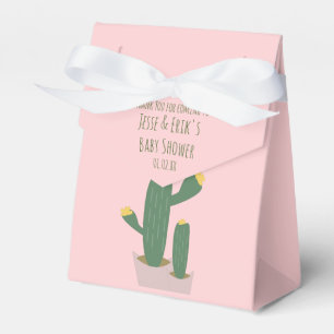 Ballotins Baby shower Cactus Cupcakes Merci bleu rose