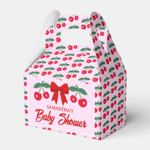 Ballotins Baby-Shower Cerise Boîte de Faveur de Ruban Gingha
