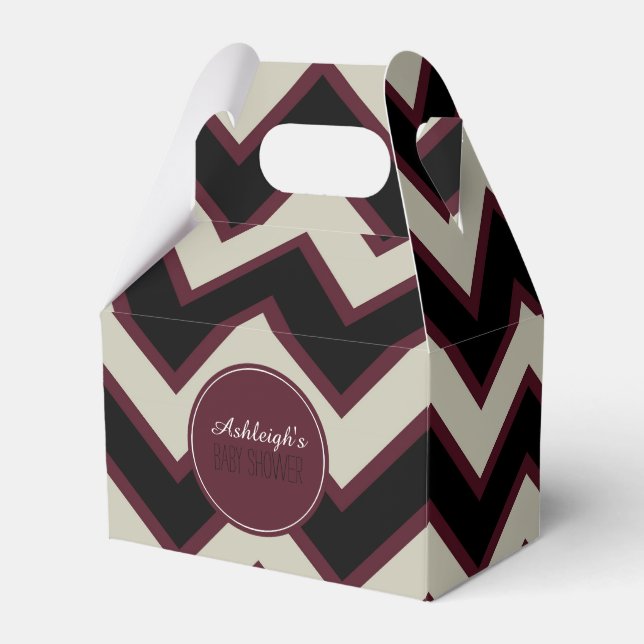 Ballotins Baby shower Chevron Noir Crème Rouge (Verso)