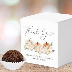 Ballotins Baby shower citrouille d'aquarelle Florale Merci