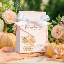 Baby shower citrouille d'aquarelle rose Bow