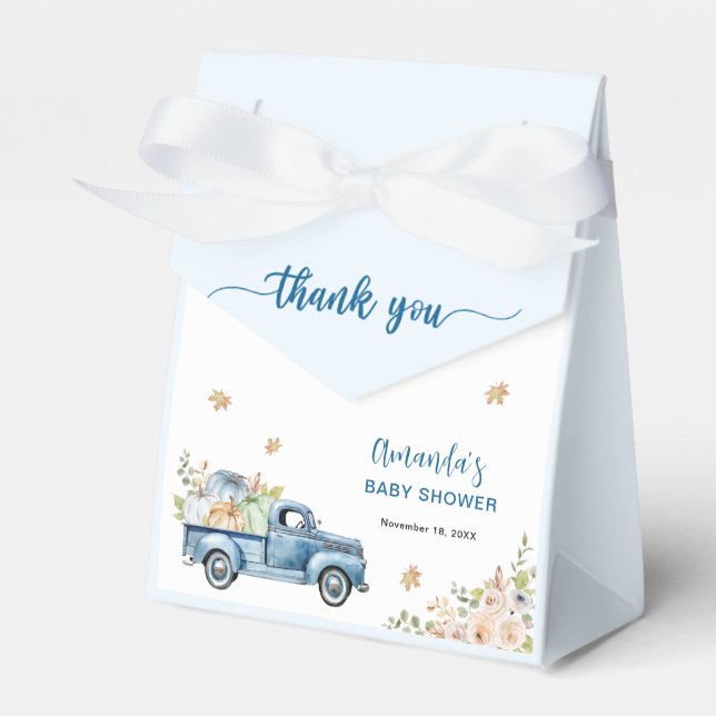 Ballotins Baby shower Citrouille de Camion Blue Farm Merci (Verso)