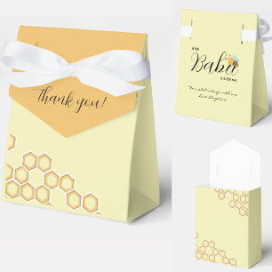 Ballotins Baby shower d'abeilles jaune Merci