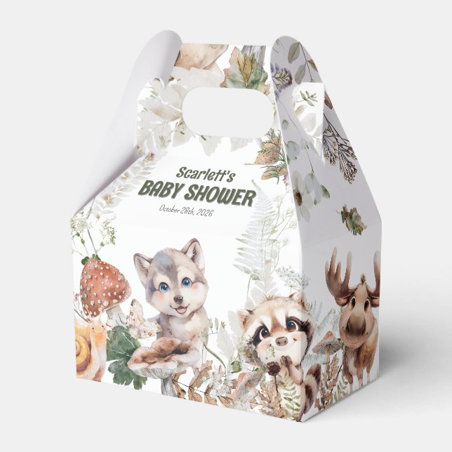 Ballotins Baby shower d'amis du bois mignon (Verso)