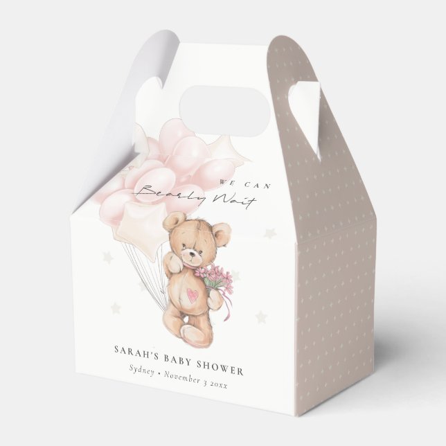 Ballotins Baby shower de ballon d'ours d'attente blanc mou (Verso)