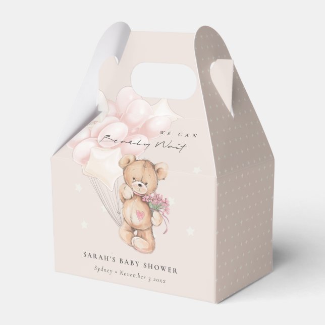 Ballotins Baby shower de ballon d'ours d'attente blanc mou (Verso)