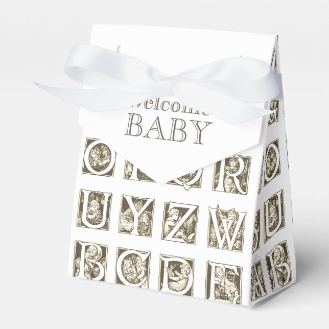 Ballotins Baby shower de bloc Alphabet pour enfants français (Verso)