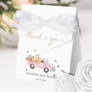Ballotins Baby shower de camion Vintage Merci Automne rose