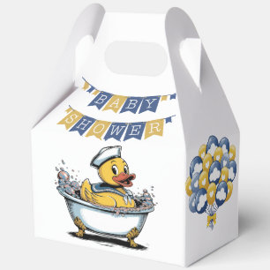 Ballotins Baby shower de canard en caoutchouc jaune et bleu