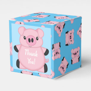 Ballotins Baby shower de cochon bleu