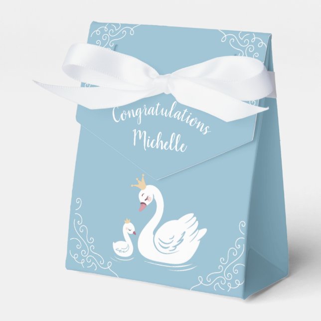 Ballotins Baby shower de cygne Vintage (Verso)