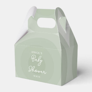 Ballotins Baby shower de dégradé circulaire minimaliste vert