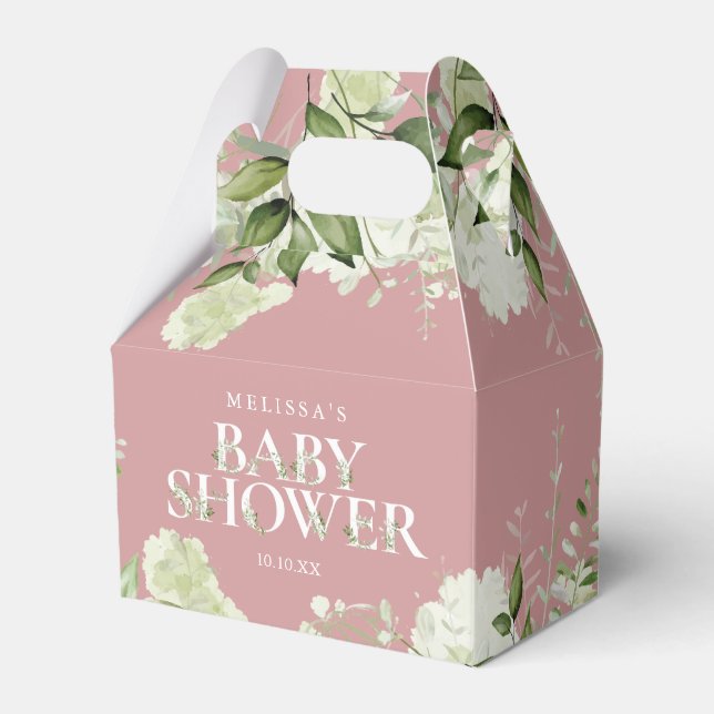Ballotins Baby shower de feuillage botanique Dusty Rose (Verso)
