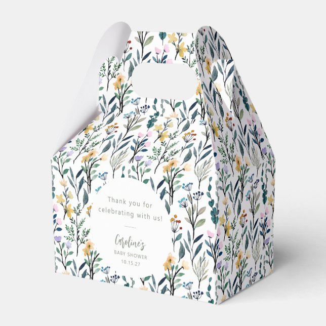 Ballotins Baby shower de Fleur sauvage d'aquarelle Boho Cute (Verso)