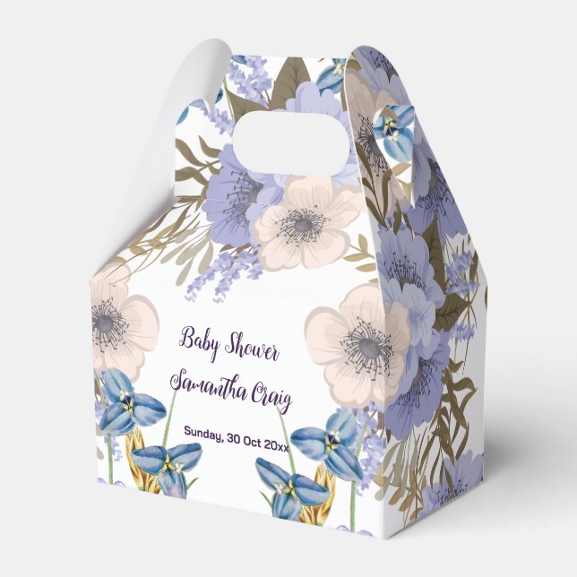 Ballotins Baby shower de fleurs mauves pastel doux (Verso)