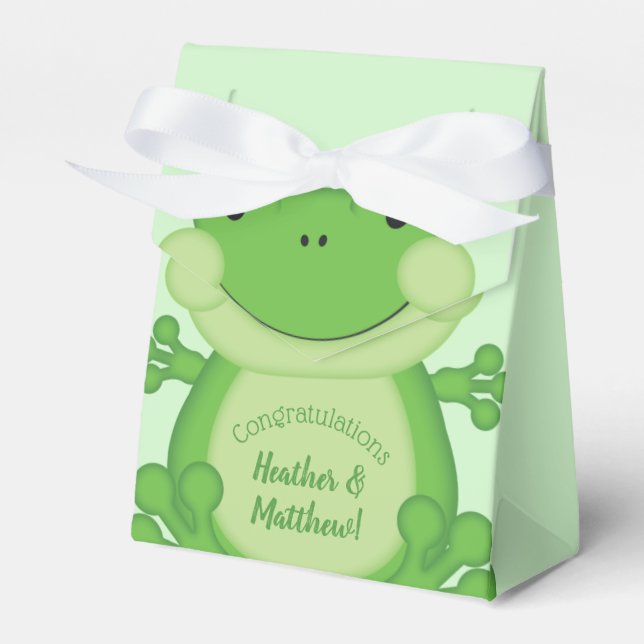 Ballotins Baby shower de grenouille vert (Verso)